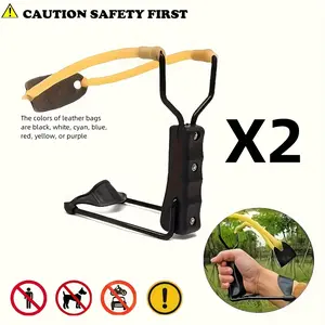 2-Pack Aluminum Alloy Slingshot Launcher with Wrist Rest - High Speed Outdoor Sports Equipment for Adults, Competitive Shooting Practice Toy, Suitable for Ages 14+