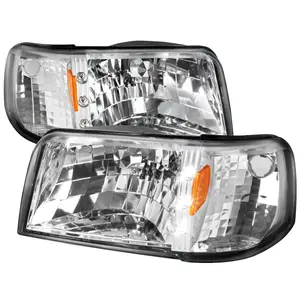 1993-1997 Ranger Factory Style V2 Headlights w/ Corner Signal Lights (Chrome Housing/Clear Lens)