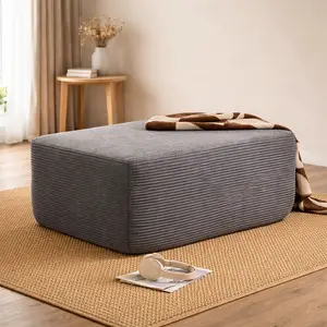 【Only 1 Gift Per Customer】【Matching Sofa Color】CAODOC 37'' Plush Corduroy Boneless Ottoman for Boneless Couch, Modular Sectional Friendly Movable Pouf Footrest, Free Combination Layouts, Supports 350 lb, for Living Room Bedroom Entryway