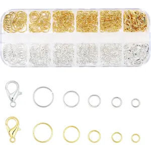 5 Sizes  and  Open Jump Rings, 500 count O Rings and Lobster Clasps, Small and Large Jump Rings for  Making and Keychains