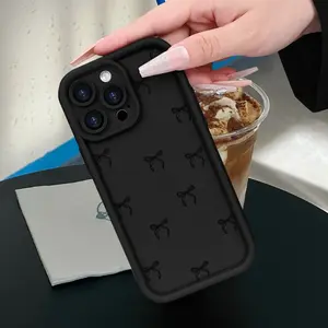 Case for iPhone 17 Pro Max 16 Plus 15 14 13 12 11 Air E With A Colorful Bow Design Drop Protection Shockproof Soft Silicone smartphone Cover