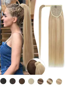 Human Hair Ponytail Straight Brazilian Drawstring Ponytail Remy Human Hair for Women 40g 50g 60g  Clip in Hair Extensions