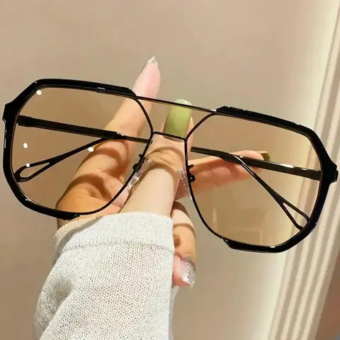 Summer Minimalist Geometric Frame Top Bar for Men & Women, 2024 Vintage Trendy Thin Glasses for Everyday Use, Modern Fashionable Versatile Accessories for Driving & Beach Travel, Trendy Styling Sunglasses