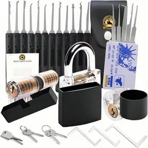 34 Piece All-Weather Lock Set Same Opening Brass Padlocks, Heavy Duty Outdoor General Locks Supplied with Matching Keys
