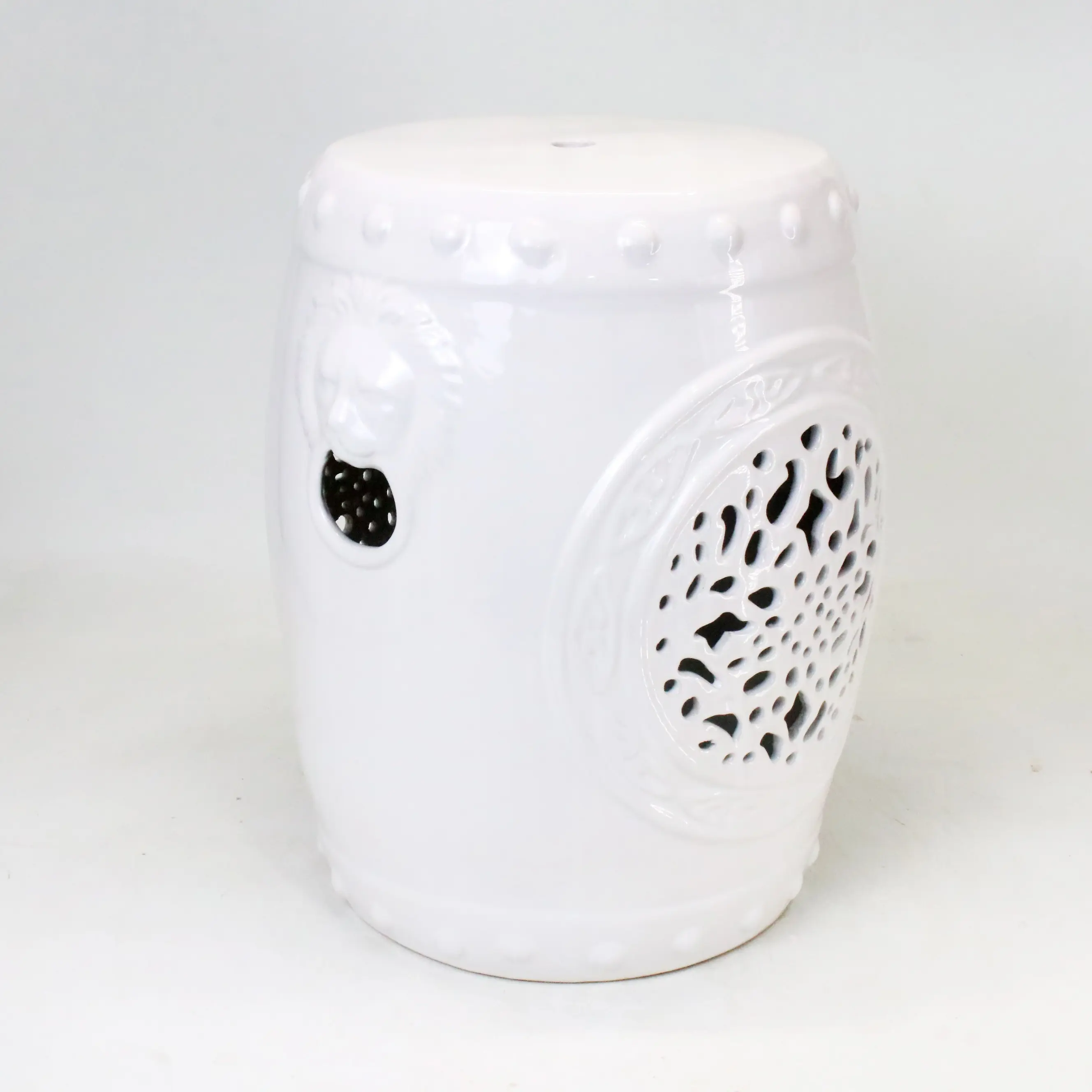 Handmade Ceramic Drum Stool - Nordic Style Minimalist Pottery Design for Outdoor and Home Decor