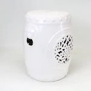 Handmade Ceramic Drum Stool - Nordic Style Minimalist Pottery Design for Outdoor and Home Decor