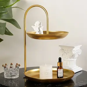 Elegant Two-Layer Fruit Tray, Modern Home Snack Dish, Multi-Functional Storage Plate for Kitchen Living Room Bedroom Study