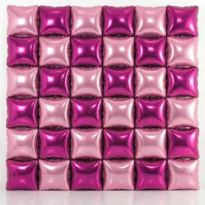 36PCS Square Foil Balloon Wall Backdrop,19 inch Double-Sided Metallic Balloons for Party,Wedding,Anniversary,Birthday,Graduation,Halloween,Shiny Balloon De