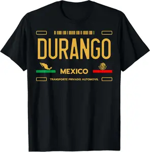 100% Cotton Durango Mexico License Plate Aesthetic Durango T-Shirt