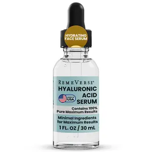 RemeVerse Hyaluronic Acid Serum- Pure 1% Hyaluronic Acid- 100% Paraben & Fragrance Free- 1FL