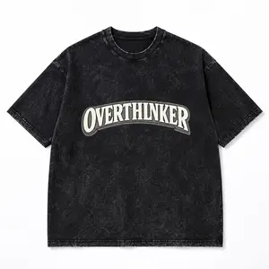 Men's Overthinker T-Shirt - Vintage Thick Cotton, Minimalist Streetwear, Casual Menswear, Round Neck Short-Sleeve Top