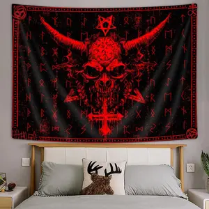 Gothic Goat Head Pentagram Wall Hanging Devil Symbol Living Room Decor