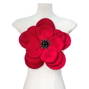 Stylish Blossom Brooch Multi Layer Fabric Flower Lapel Pin Elegant Breastpin