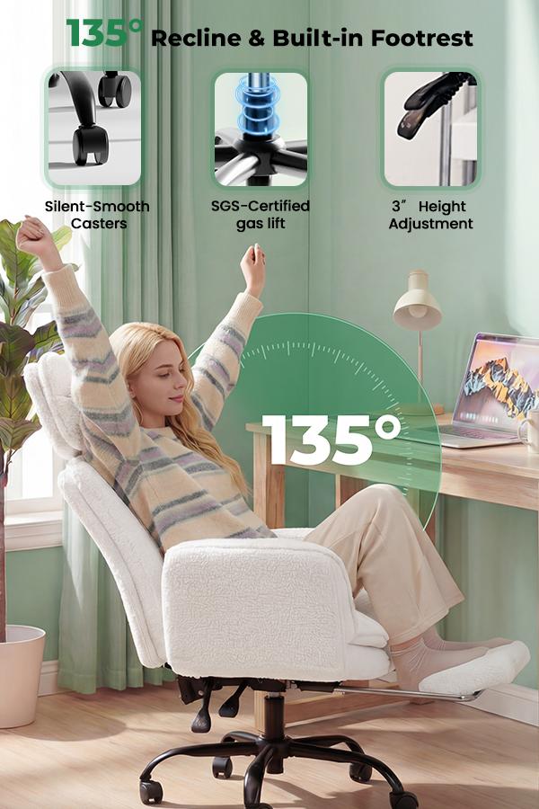 【Holiday Haul 】HOMRELEXA Big and Tall Office Chair, Flip Armrests for Pets & Cross Legged Sitting, Executive Ergonomic Computer Gaming Chair with Foot Rest, Premium Tech Fabric Wide Seat Reclining Desk Chair