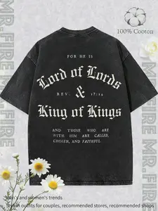 Religious retro Christian “Jesus is King” T-shirt featuring a vintage crown design—classic titles of Jesus in Christianity: Lord of Lords & King of Kings. Those who are with Him are called, chosen, and faithful. Core Meaning T-Shirt