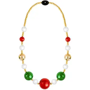 Christmas LED Jumbo Bead Necklaces, Xmas Necklaces with Light Up Jumbo Beads in 3 Lighting Modes, Christmas Bulb Necklace for Xmas New Year Accessory for Adult Women Men Family Party