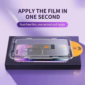 Tempered Glass Screen Protector with Auto Dust Removal Installation Kit, Ultra Clear Protective Film Compatible with iPhone Models