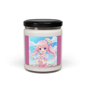 Cute Anime Scented Soy Candle 9oz - Cute Design with Anime Theme