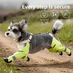 Full-Leg Dog Boots – Waterproof, Mud-Free, Stay-On Design with Adjustable Harness, Reflective & Anti-Slip for All Dogs