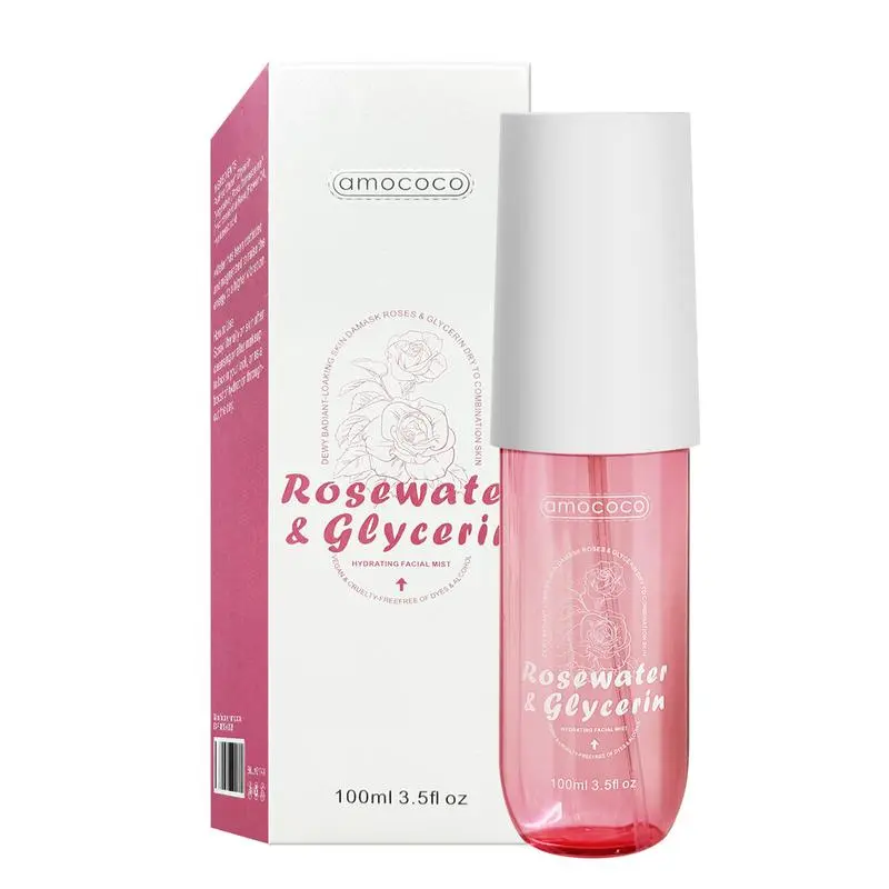 Amococo Rose Toner 100ml Hyaluronic Acid Pure Facial Mist for All Skin Types Moisturizing Soothing Hydrating Skincare Gentle Moisturizer Comfort
