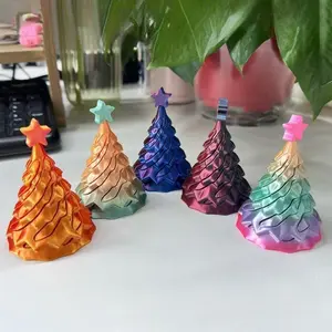2 Sets of 4 Colorful Trees, 3D Printed Decorative Pieces, Multi-Changeable, Free Combination, Christmas Creative Gift, Stress Relief Ornament