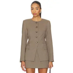 ASTR the Label Bellmere Jacket in Brown Houndstooth