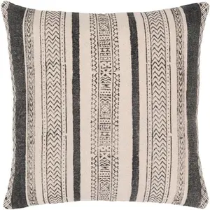 Lola Accent Pillow, Black, Light Beige