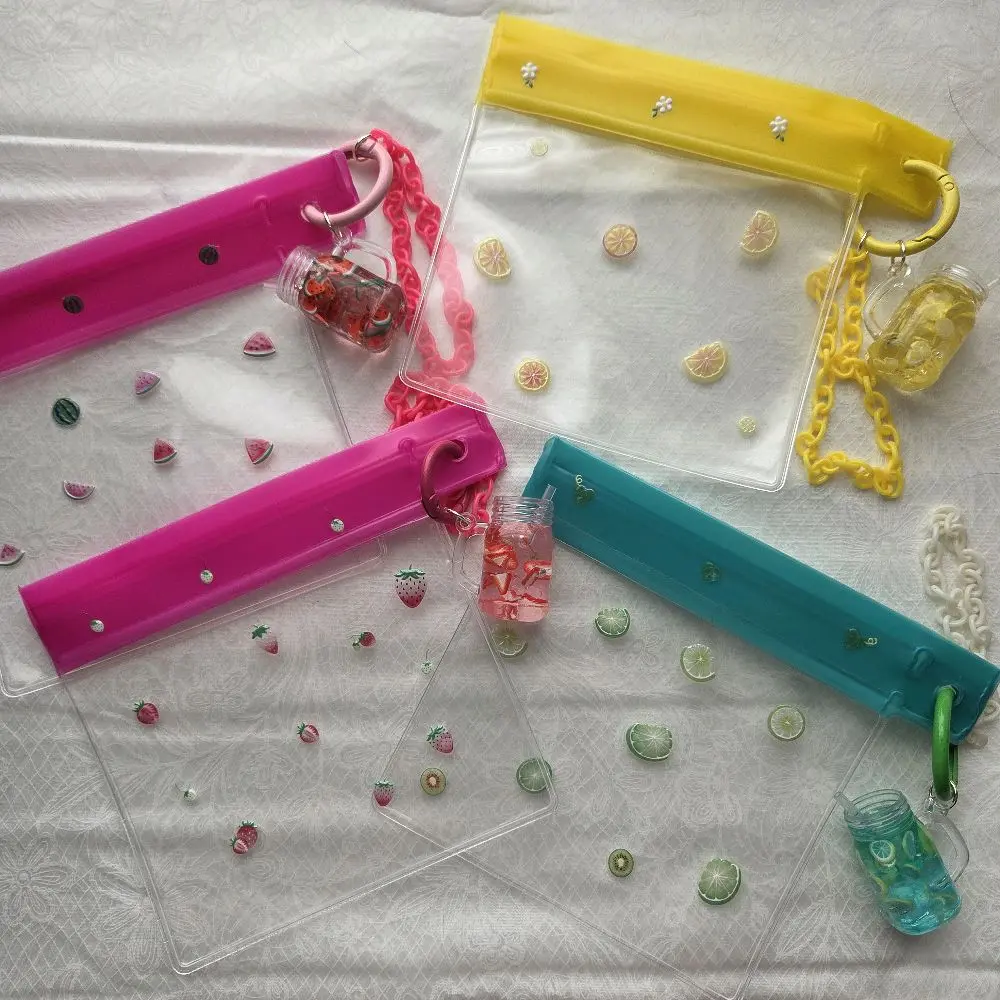 Wristlet Friuty Clear Bag - Transparent Design with Fruit Motifs, Ideal for Everyday Use
