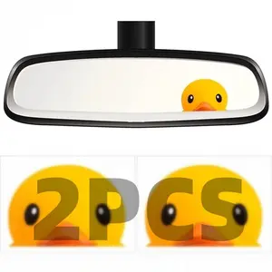 Rt283 Duck Rearview Mirror Sticker, 2 Cute Duck Car Mirror Stickers, Vinyl Truck Window Sticker, Fun Automotive Decals