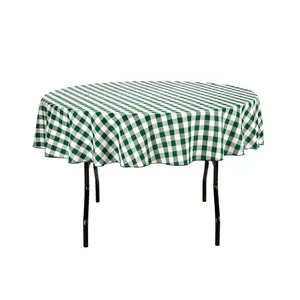 Classic Checkered Round Tablecloth 70 in. - Perfect for Picnics & Dinners - Versatile Home Décor Essential