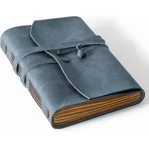 Leather Journal Notebook - Genuine Leather Journals for Writing 260 Pages 5x7 Inches Vintage Journal For Man and Women Gifts For Man Artist,Travel Journal,Blue
