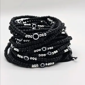 Black Evil Eye waist beads