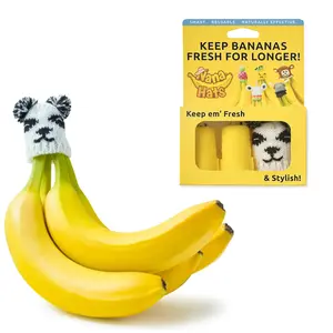 NANA HATS Banana Freshness Preserver, Keep Bananas Fresh Longer, Ideal for Organic Bananas, Innovative Banana Holder for Home Use, Extend Freshness of Your Fruit, AS SEEN ON SHARK TANK, Panda