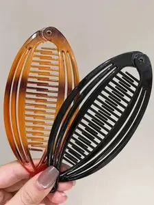 A convenient banana clip, fishtail clip classic long hair clip French banana comb ponytail clip, easy to use in daily life, and versatile hairstyles are also a surprising and exquisite small gift, Flat Claw Clips