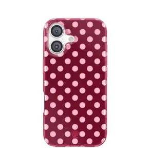 Velvet CaviarRaspberry Polka Dot iPhone Case - Cute &  Compatible Protective Phone Case, Shockproof & Stylish Design
