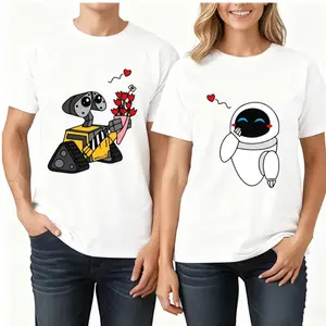 [100% Cotton] Walle And Eve Matching T-Shirt, Robots Couple Shirt, Valentines Day Shirt, Honeymoon Tee, Couple Valentine Shirt, Valentine Gift