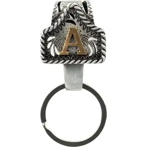 Vintage Western Cowboy Letter Keychain,Handmade Metal A-Z Initial Key Chain Clip,Personality key holder for Pocket&Bag