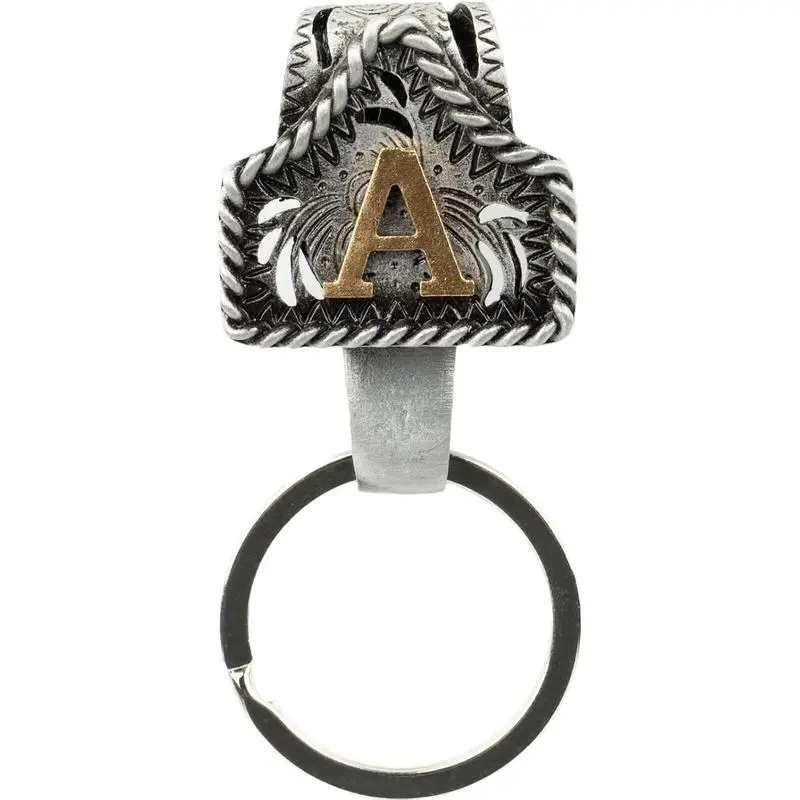 Vintage Western Aesthetic Unisex Cowboy Keychain - Handmade Engraved Metal A-Z Initial Clip, Personalized Retro Bag & Pocket Accessory, Unique Gift Ideas for Fashion Enthusiasts, S, Belt-Mounted Keychains, Alloy, Birthday, Daily