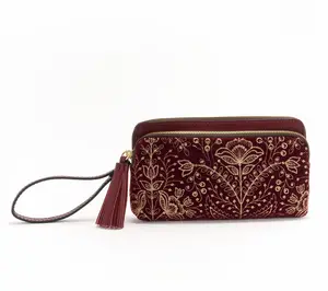 Patricia Nash Titto Embellished Velvet Wristlet