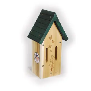 212 MAIN Cedar Butterfly Hibernation Box, WoodLink BUTTERFLY3 Model, Painted Roof, Cedar Material
