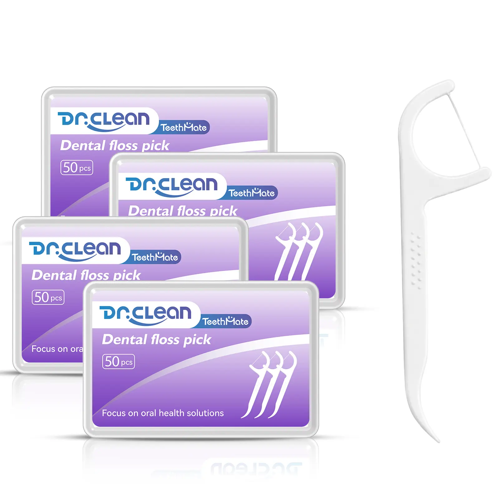 DR.CLEAN. Floss Picks, Deep Cleaning, Removes Plaque, 200-Pack | Won't Break or Shred, Triple Cleaning, Removes Bacteria and Food, Daily Care, Fresh Breath interdental