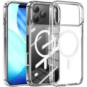【Anti-Yellowing & Military-Grade Drop Protection】iPhone 17 Air/iPhone 17 Pro Magnetic Clear Case with 3-Pack Tempered Glass Screen Protectors