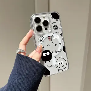 Cute Cinderella Coffee Pattern Compatible with iPhone 16 15 Pro Max Plus 14 13 12 mini 11 X XR XS Beautiful Gift Durable shockproof Anti-Scratch PC Protective Case Design Offers Shockproof Supports Magnetic Wireless Charging