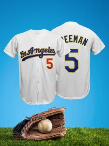 Men's Retro Style Los Angeles #17 Baseball Jersey, Premium Embroidered Stitched Design, Lightweight Breathable Button Up Shirt for Baseball Enthusiasts