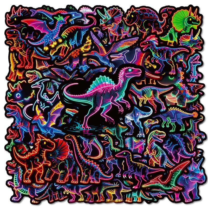 Neon Stickers 50pcs Trendy Hot-Selling 4 Series Waterproof DIY Stickers for Laptops Water Cups Phone Cases Personalized Expression