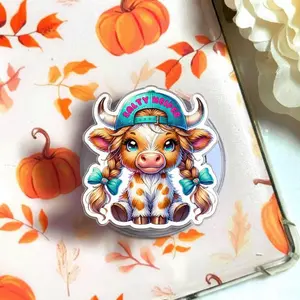 Salty Heifer Highland Cow Magnetic Phone Grip, Aesthetic Funny Western Magsafe Kickstand, Trendy Retro Sassy Cowgirl Gift for Her