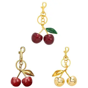 Cherry Keychain Bag Purse Charms for Handbags Cherry Accessories Mothers Day Birthday Ideas Versatile Fun Material Gift