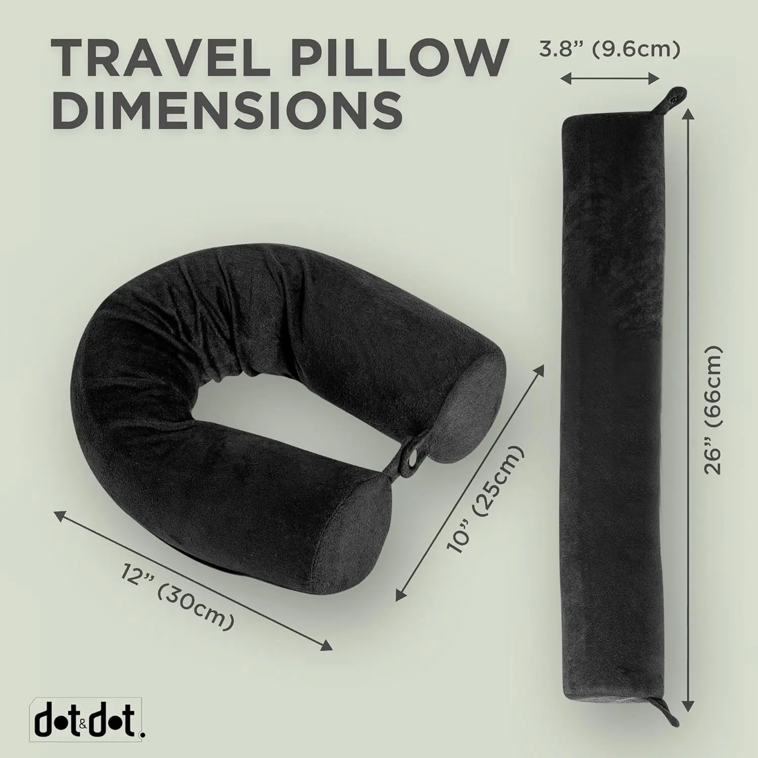 NO.BRAND Convertible Cotton Contoured Neck Pillow - Multi-Position Memory Foam Infinity Pillow with Custom Support for Airplane Travel, Sleeping, Supports Neck, Chin, Lumbar, Leg