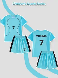 Children's soccer uniform two-piece set named MITOMA, number 7 - breathable and quick-drying youth sports jersey and shorts set, suitable for boys' soccer training, competitions and outdoor sports