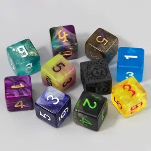10 Piece Mystery Polyhedral Dice Set, Random Styles and Sizes, Role Playing Game and Dnd Accessories, Entertainment Tabletop Games